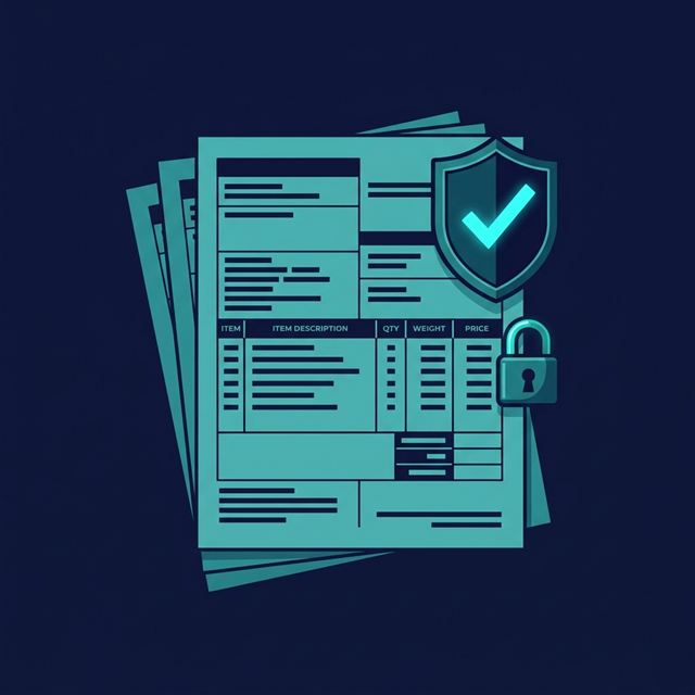 A secured shipping document with a verified seal